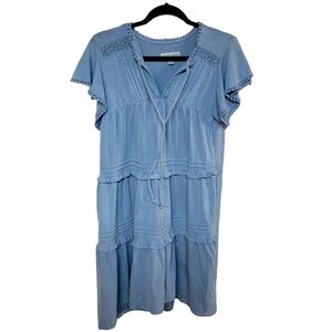 Blue Tiered Summer Casual Chic Lightweight Knox Rose Dress